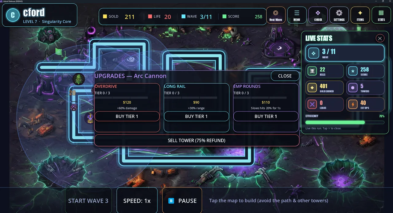 Tower upgrades